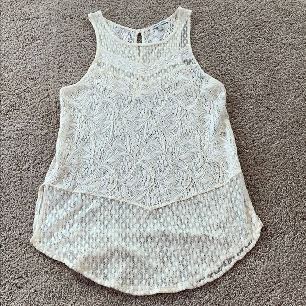 White lace tank top